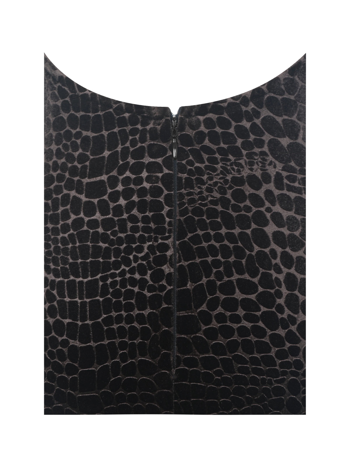 Veronique Brown Croc Embossed Velvet Cowl Neck Mermaid Maxi Dress