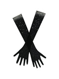 Izzy Black Crystal Opera length Gloves
