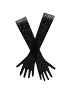 Izzy Black Crystal Opera length Gloves