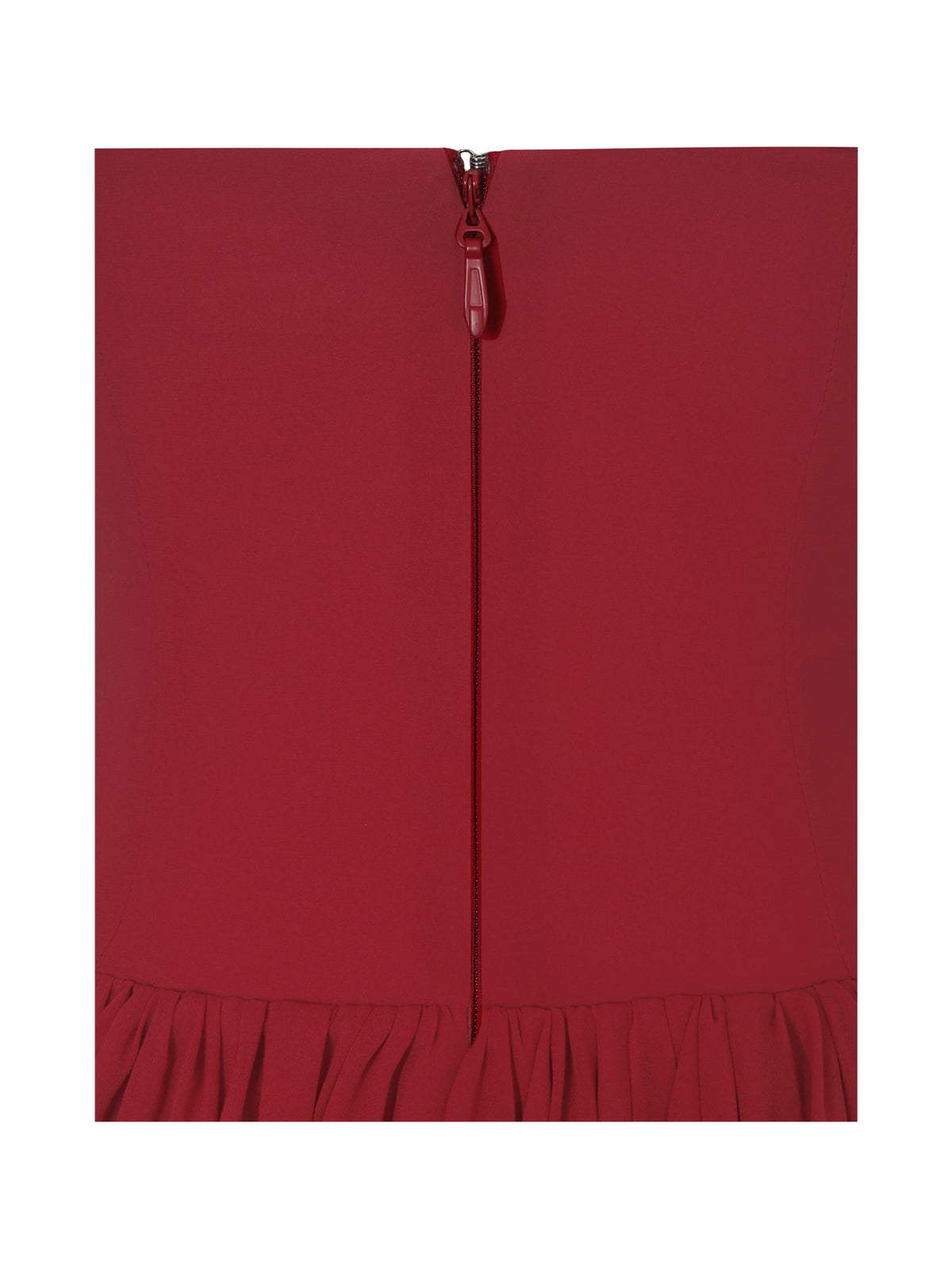 Tereza Crimson Georgette Bardot High Slit Maxi Dress
