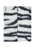 Xylena Black White Zebra Fur Midi Pencil Skirt