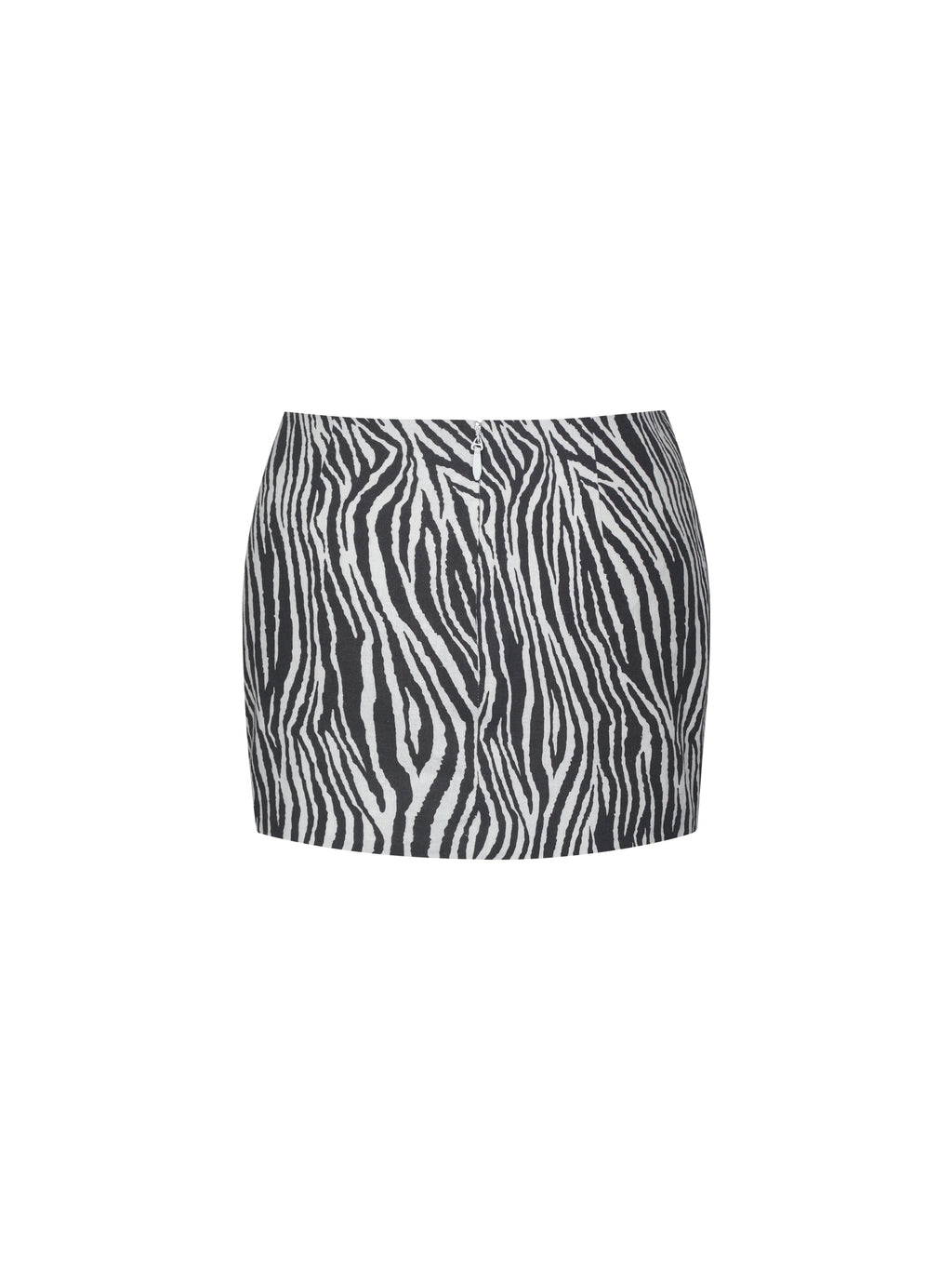 Petrine Zebra Linen Print Low Waisted Mini Skirt