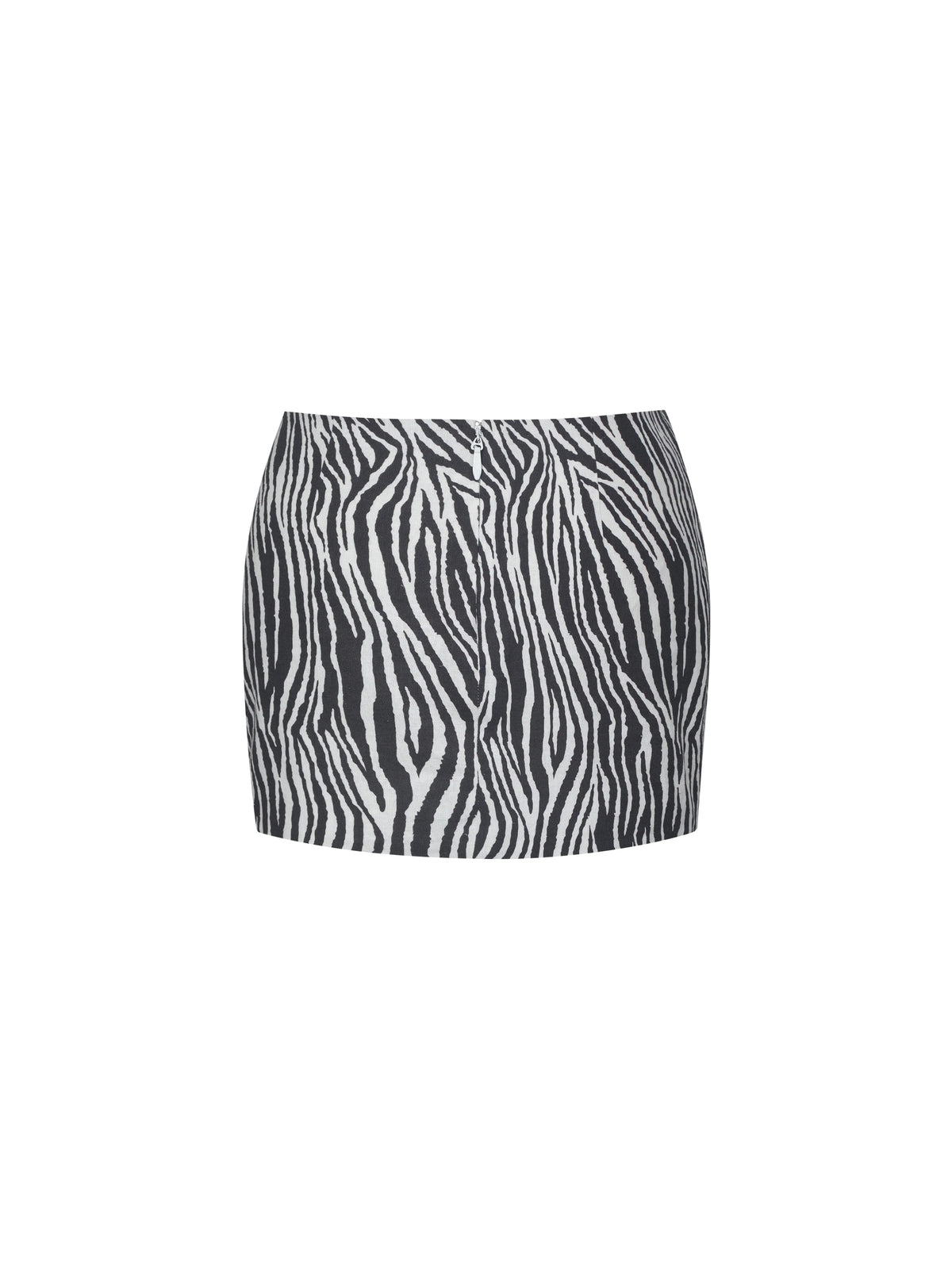 Petrine Zebra Linen Print Low Waisted Mini Skirt