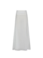 Yanna White Chiffon High Low Maxi Skirt