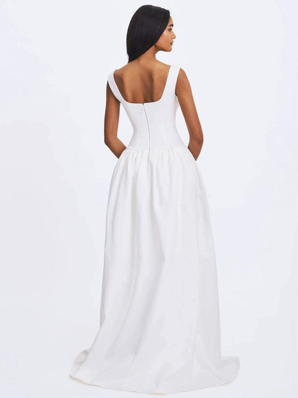 Siena White Satin Sweetheart Wedding Gown
