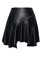 Mariah Black Vegan Leather Mini Skirt