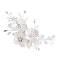 Miss Circle Bride White Floral Jeweled Hair Comb