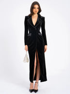 Willow Velvet High Slit Blazer Gown Archive Sale