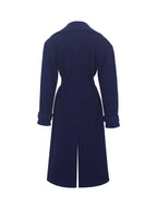 Jaelyn Midnight Blue Wool Blend Double Breasted Belted Coat