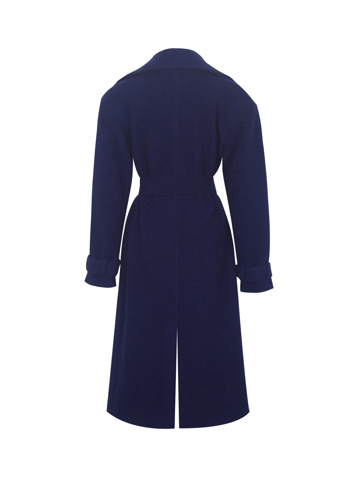 Jaelyn Midnight Blue Wool Blend Double Breasted Belted Coat