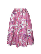 Xalina Blooming Magenta Linen Low Rise Midi Skirt