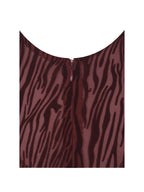 Ibera Burgundy Animal Print Burnout Velvet Long Sleeve Bodysuit