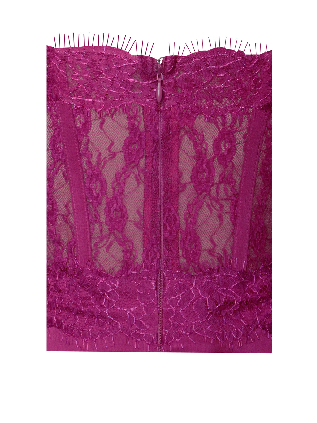 Everleigh Fuchsia Lace Satin Corset Maxi Dress Archive Sale