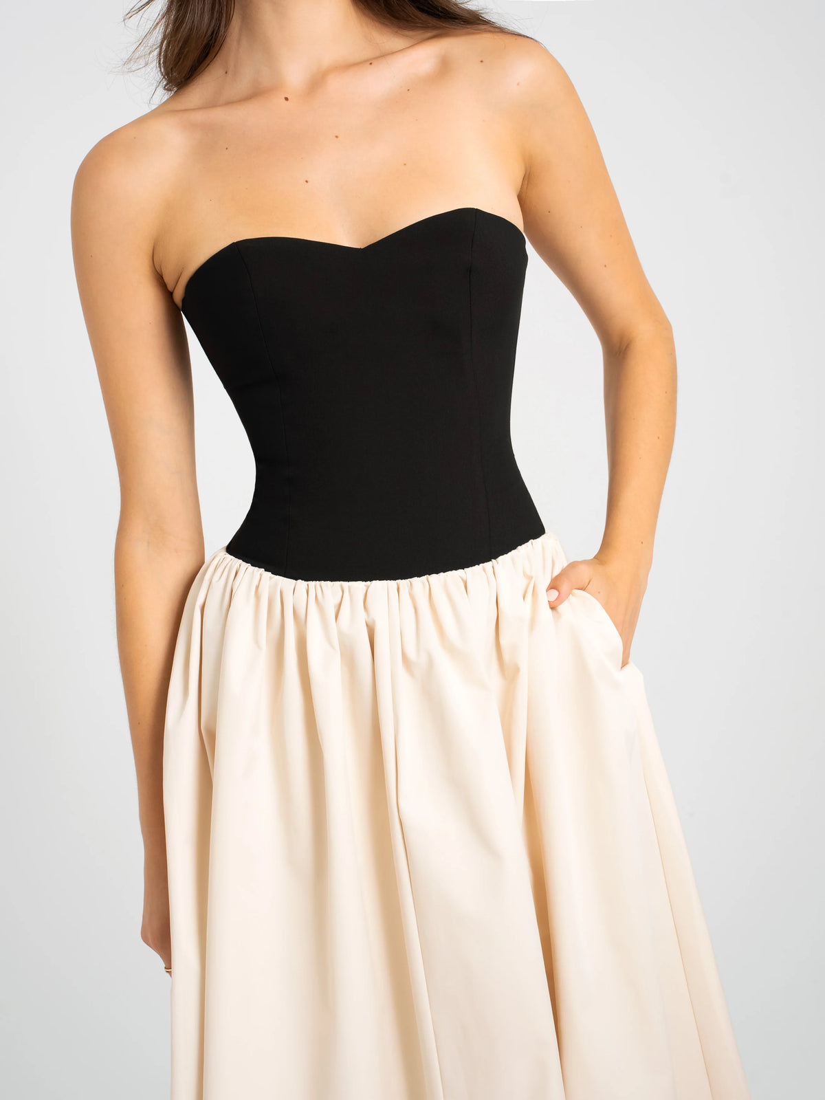 Sana Sweetheart Lace up Back Drop Waist Maxi Dress Archive Sale