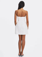 Tressa White Beaded Mesh Strapless Mini Wedding Dress