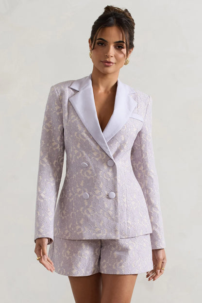 Kennedy Mauve Lace Tailored Blazer