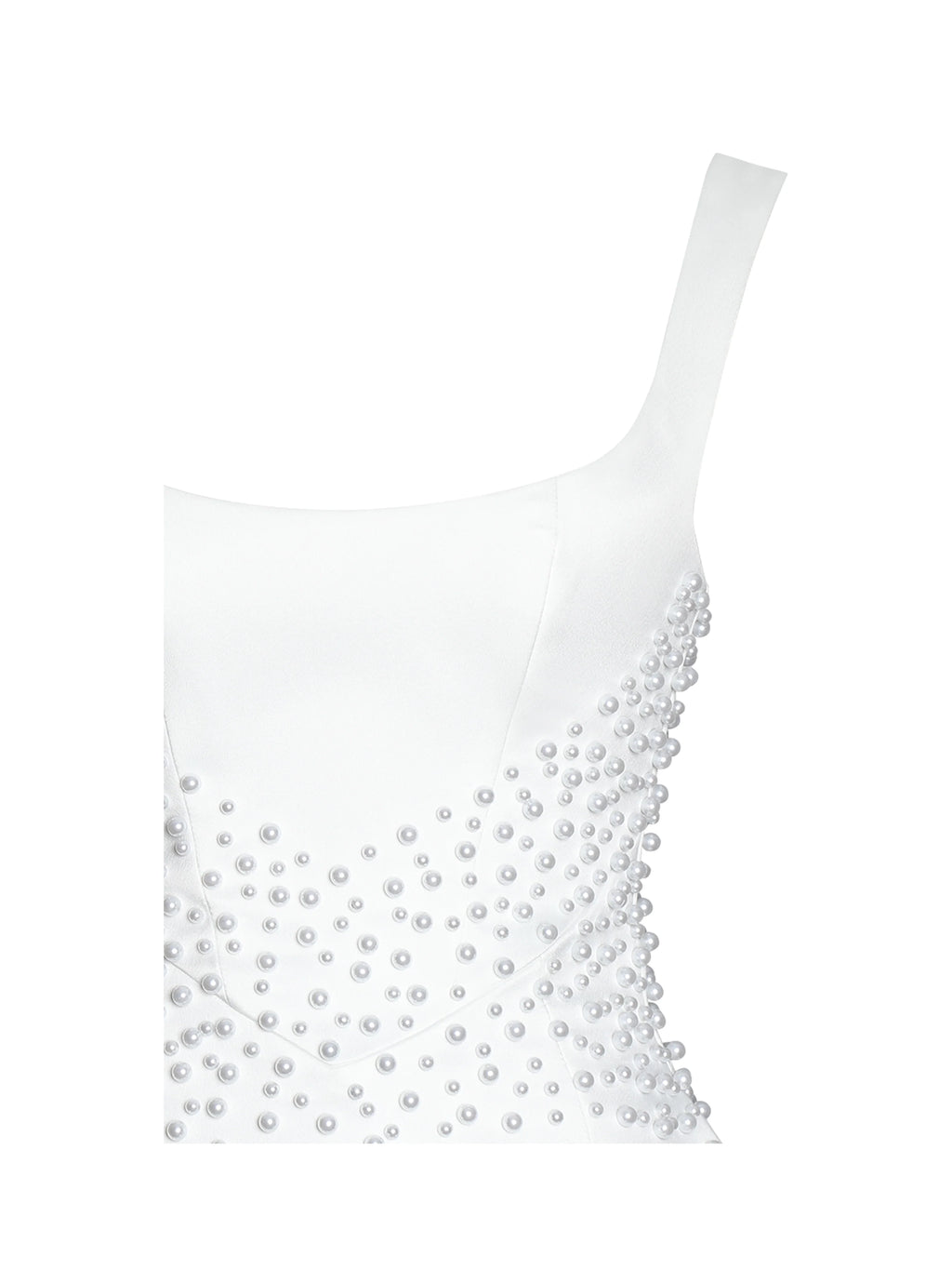 Tais Pearl Beaded Cocoon Shape Sleeveless Mini Dress