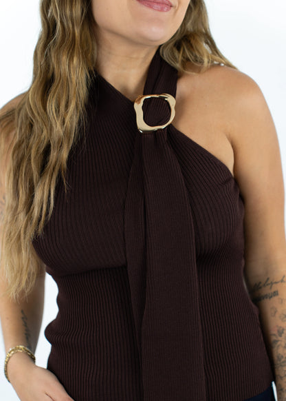 June Asymmetrical Top Brown