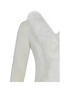 Adrian Cream Soft Leather Fur Trimmed Top