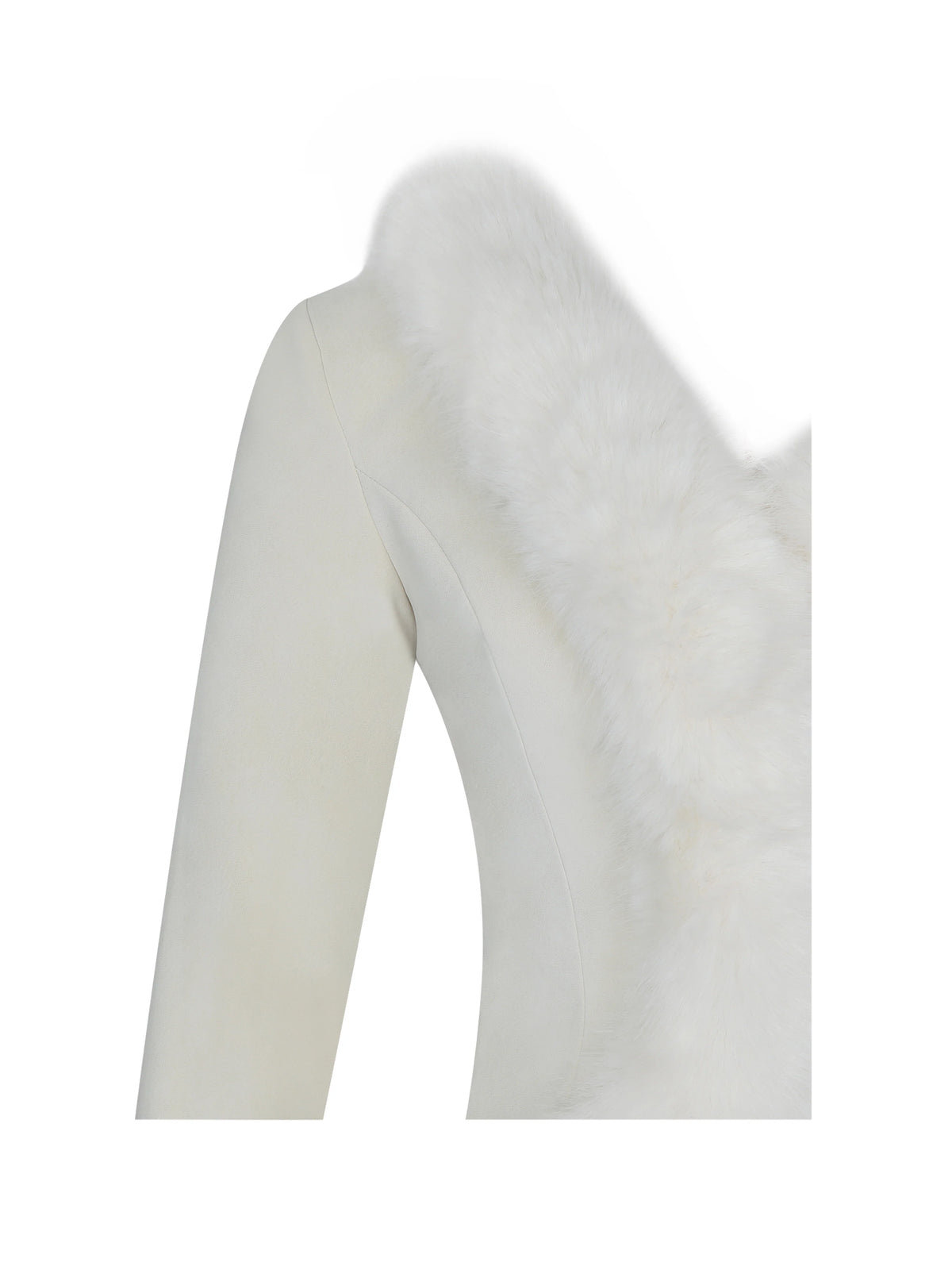 Adrian Cream Soft Leather Fur Trimmed Top