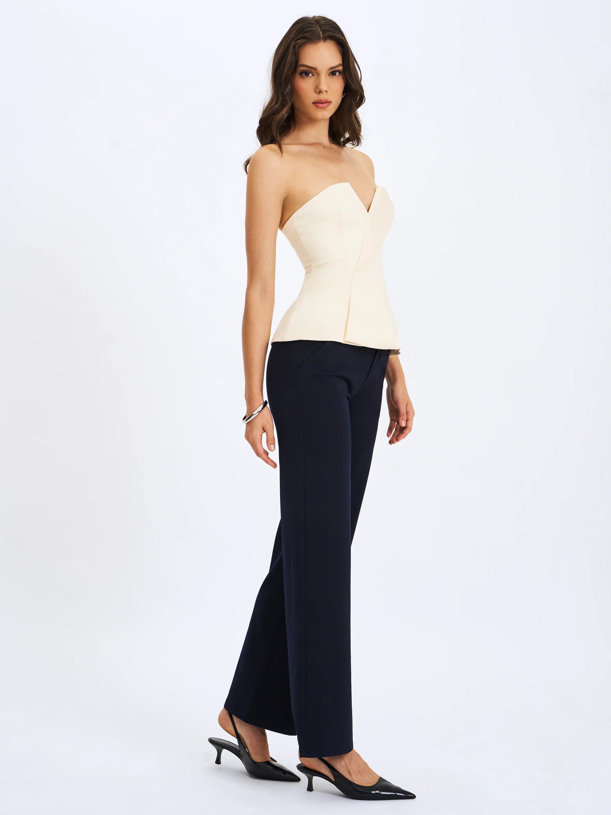 Yanin Navy Low Rise Straight Leg Pants