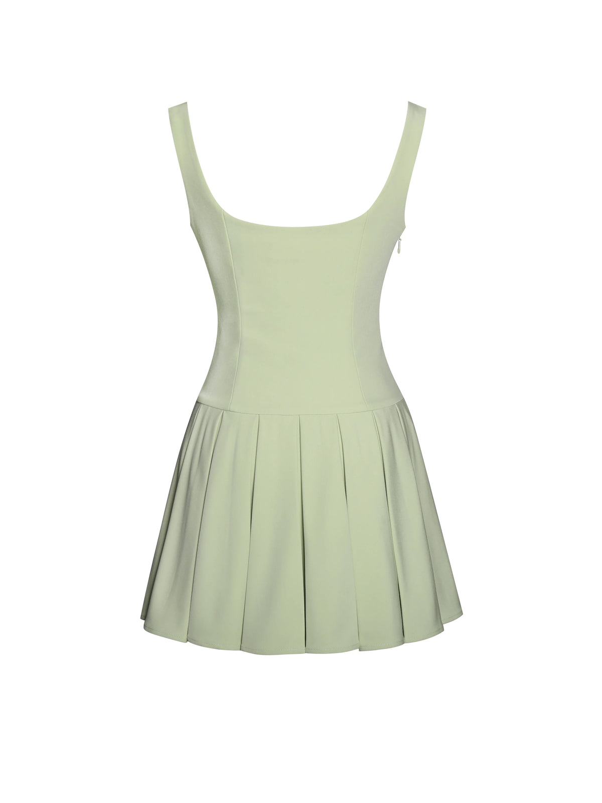 Tala Pistachio Green Sleeveless Pleated Preppy Mini Dress Archive Sale