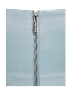 Elayna Pale Blue Strappy Satin Corset High Slit Gown Archive Sale