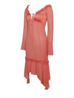 Fiorella Rosy Mauve Satin Rayon Midi Dress Archive Sale