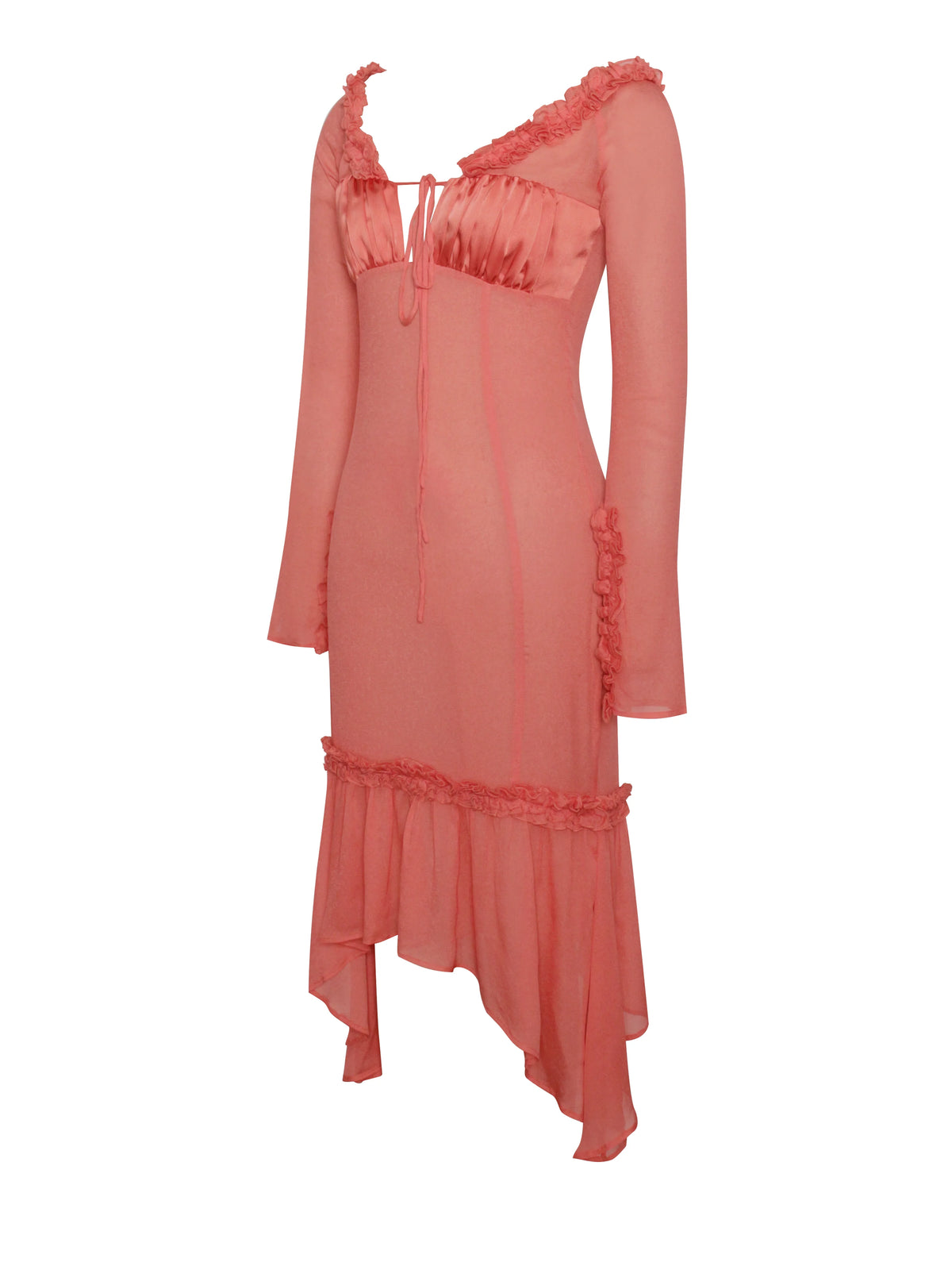 Fiorella Rosy Mauve Satin Rayon Midi Dress Archive Sale