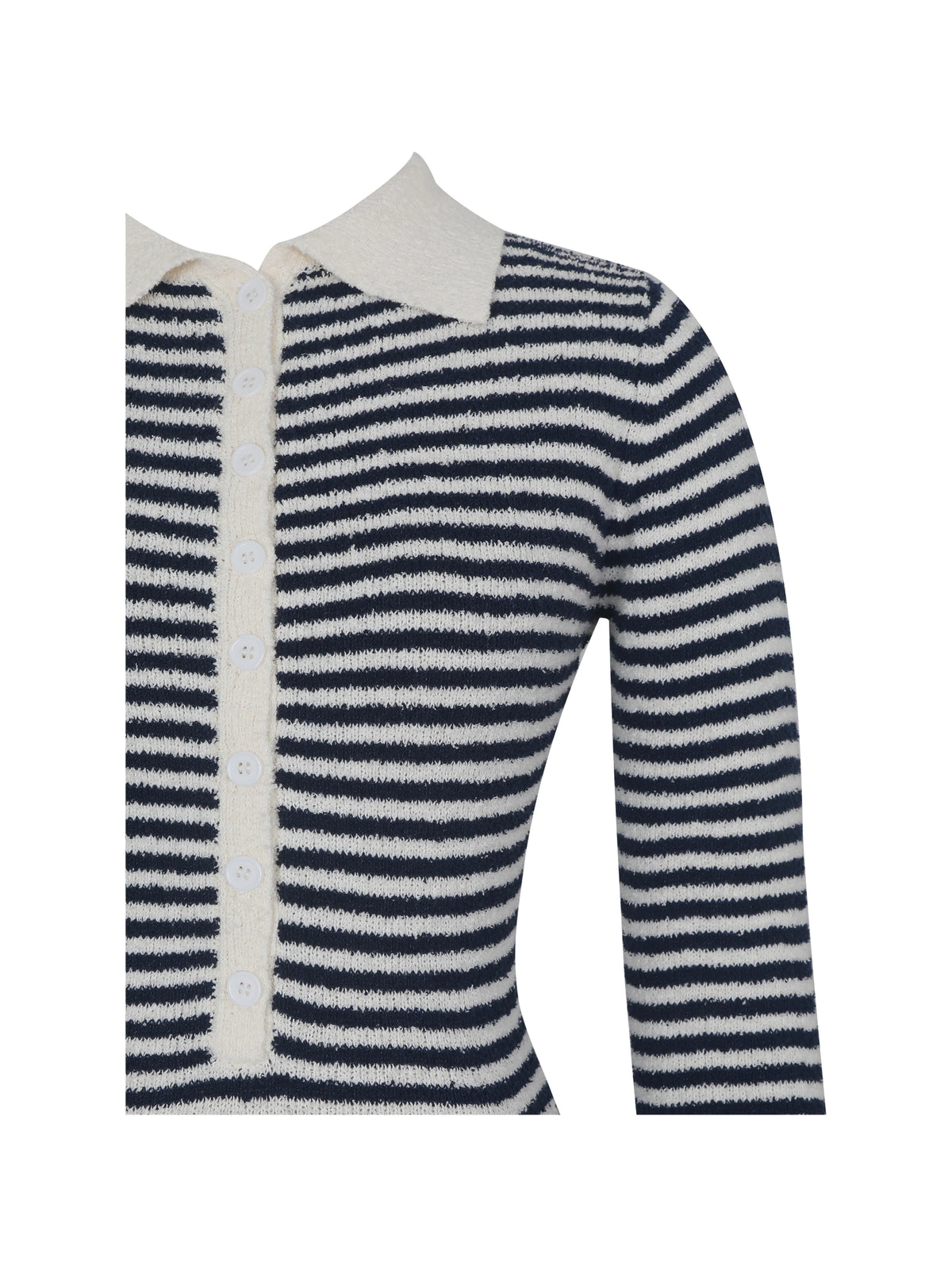Xelie Navy White Cotton Terry Knit Mermaid Maxi Dress