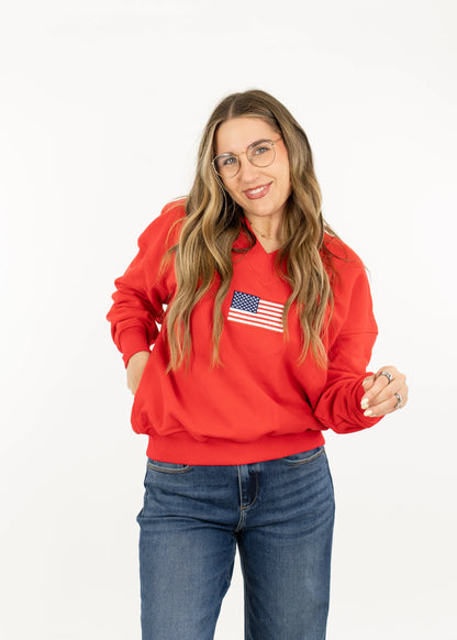 Liberty V Neck Sweatshirt