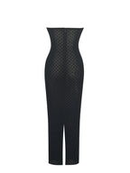 Faith Black and White Polka Dot Sweetheart Maxi Dress