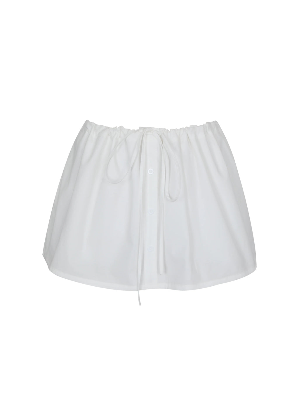 Wavie White Cotton Poplin Adjustable Tie Skort