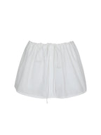 Wavie White Cotton Poplin Adjustable Tie Skort