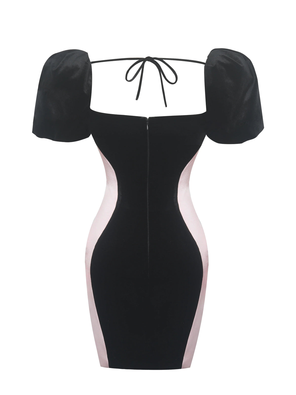 Nova Black Contoured Sweetheart Puff Sleeve Mini Dress