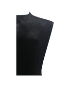 Vienna Black Velvet Mock Neck Mini Dress