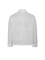 Quintina White Embroidered Cotton Gauze Button Down Shirt