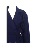 Jaelyn Midnight Blue Wool Blend Double Breasted Belted Coat
