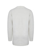 Orla White Wool Blend Ribbed Knit Cardigan