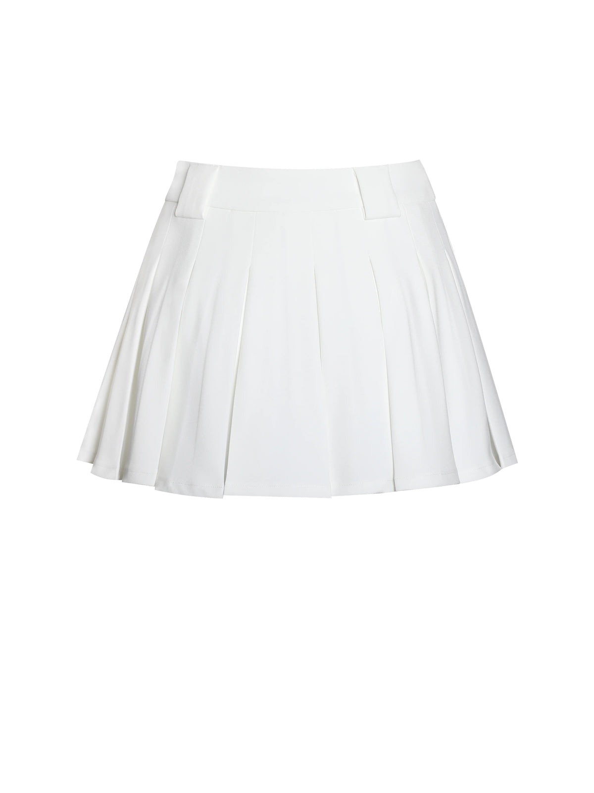 Oaklyn White Pleated Mini Skort