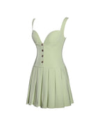 Tala Pistachio Green Sleeveless Pleated Preppy Mini Dress Archive Sale