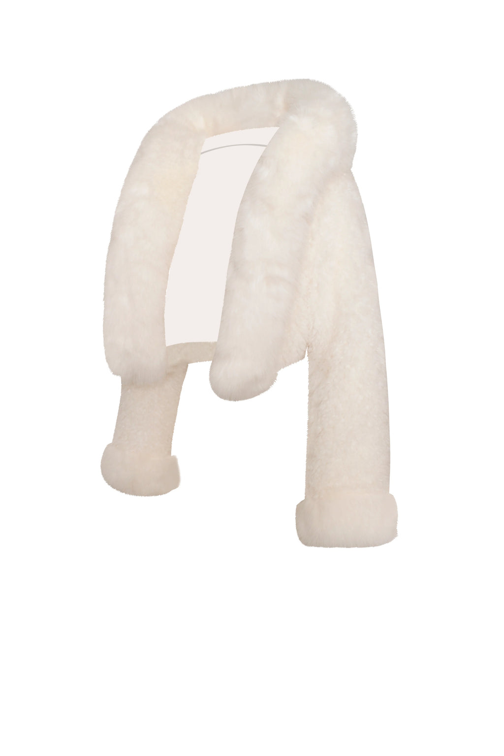 Kali White Cropped Vegan Shearling Fur Jacket