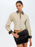 Vivian Mocha Faux Leather Low Rise Mini Skirt