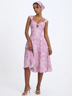 Jocie Mauve Cheetah Print Linen Head Scarf
