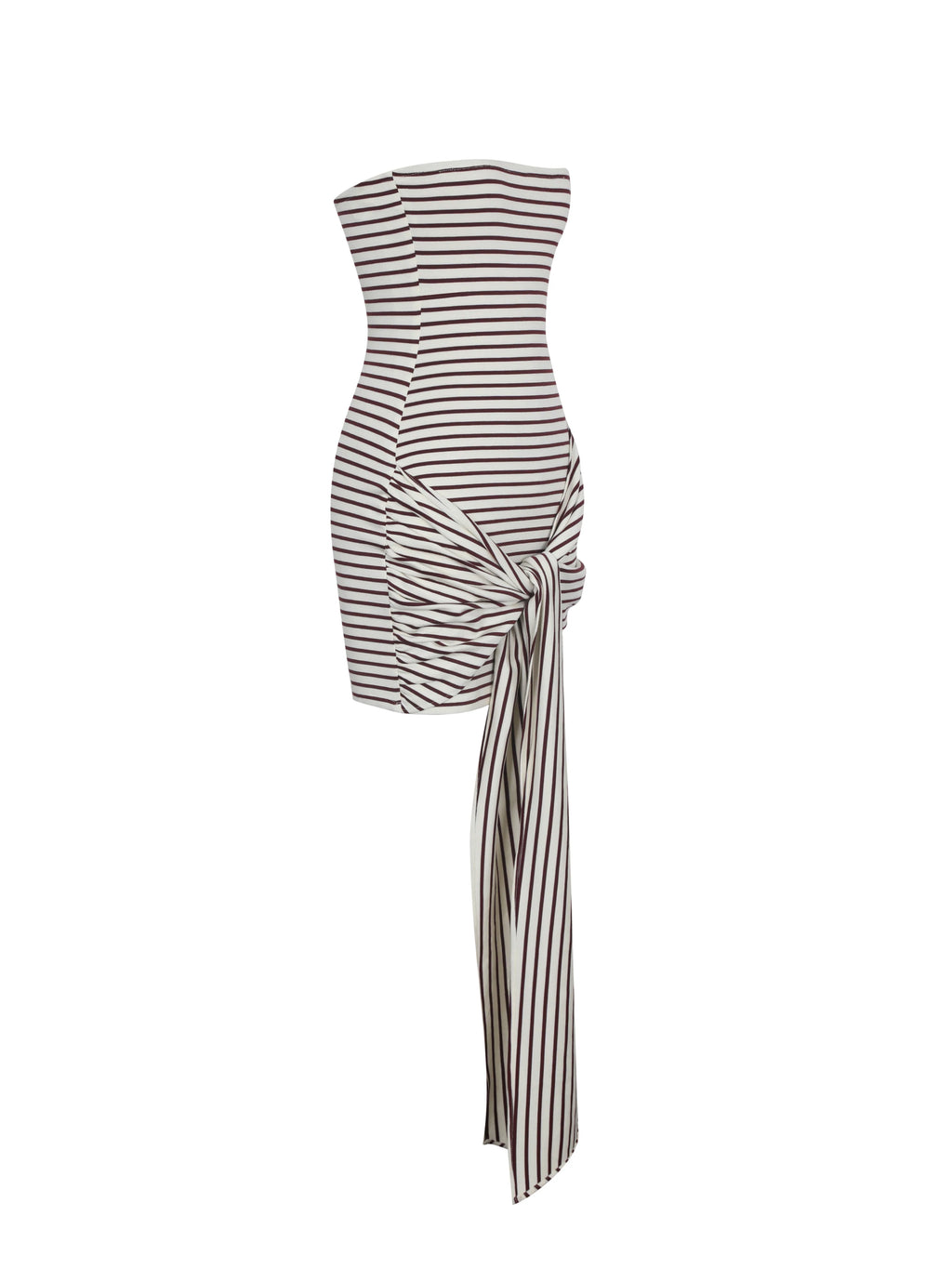 Tommie Ivory Burgundy Lyocell Jersey Tie Strap Mini Dress