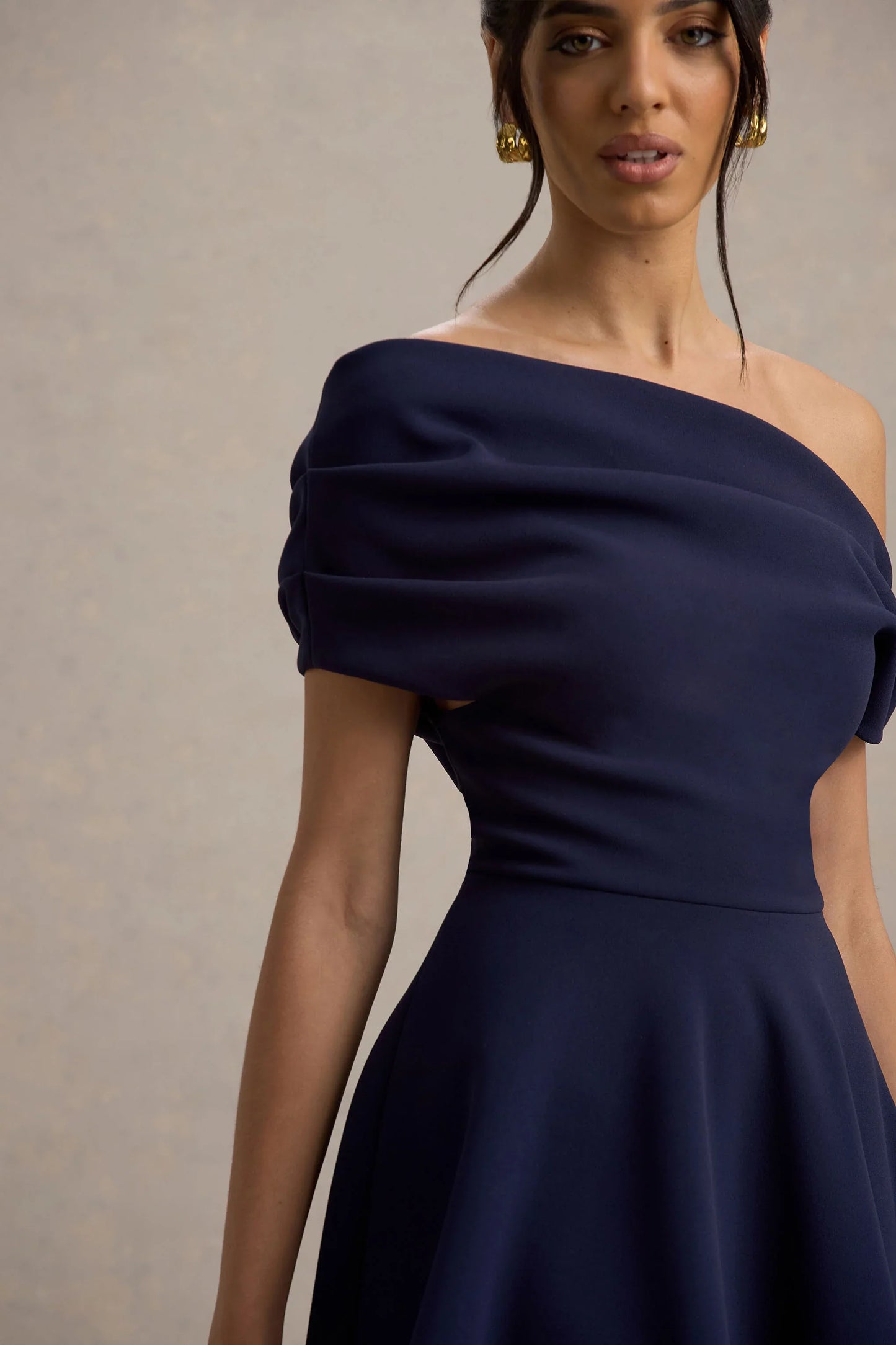 Agnes Navy One Shoulder Mini Dress