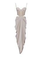 Cadence Champagne Satin Crystal Embellished Corset DressArchive Sale