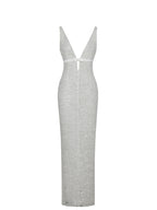 Adelaide White Beaded Sequin Net Bodycon Gown