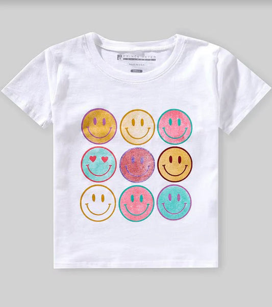 9 Happy Faces Crop Tee