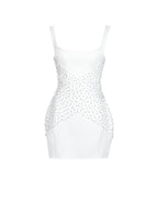 Tais Pearl Beaded Cocoon Shape Sleeveless Mini Dress